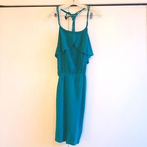Falls Ruffle Green Dress 100% Silk
